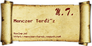 Menczer Teréz névjegykártya